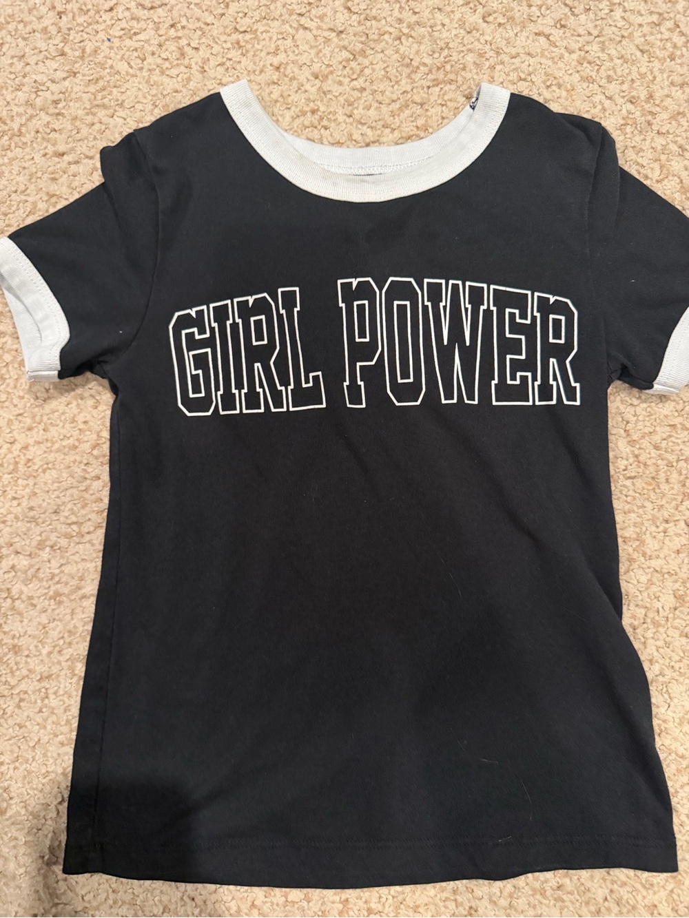 art class Black Tee with White Trim and GIRL POWER